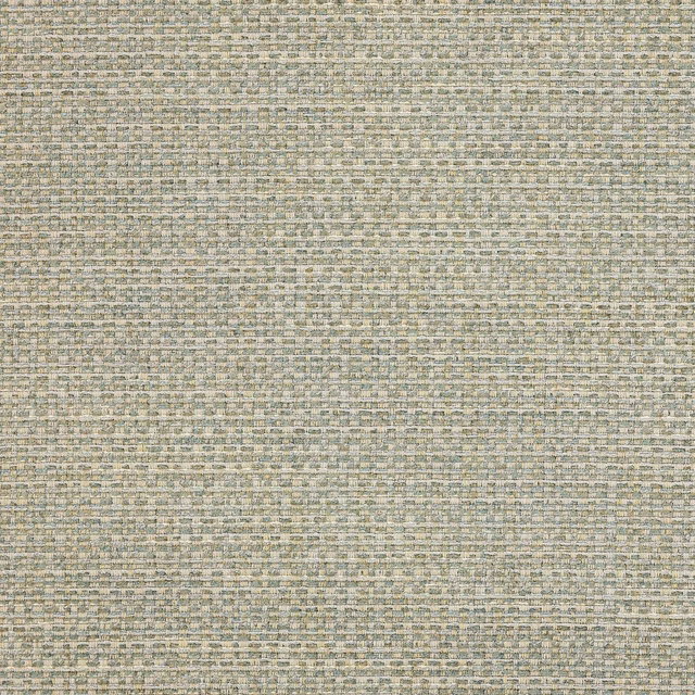 Close-up of a soft sage and ivory textured woven fabric swatch