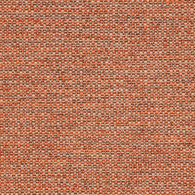Close-up of a terracotta and cream small-scale woven fabric with textured flecks