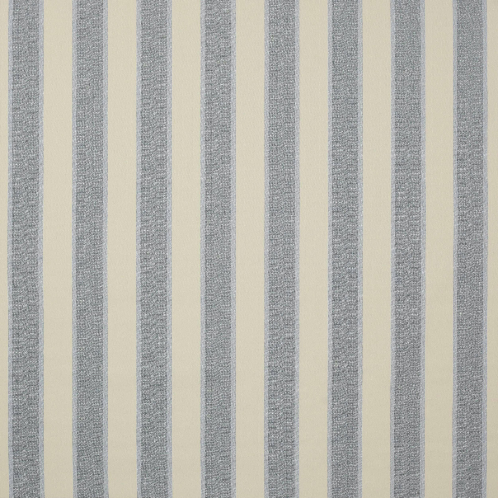 Vertical navy-blue and cream woven stripe cotton fabric swatch