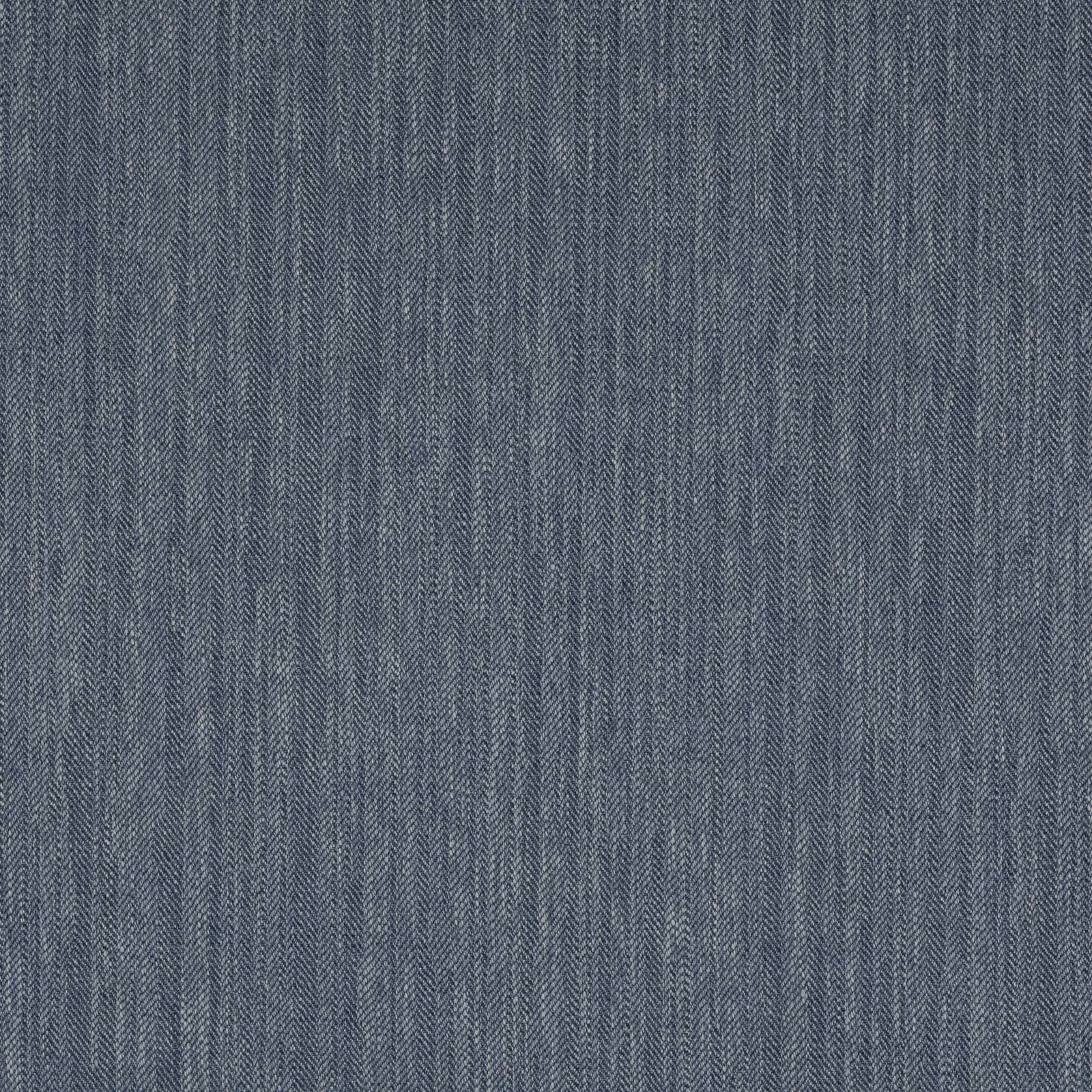 Muted slate blue woven fabric with fine vertical herringbone texture