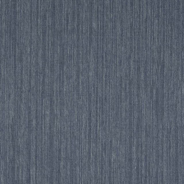 Muted slate blue woven fabric with fine vertical herringbone texture