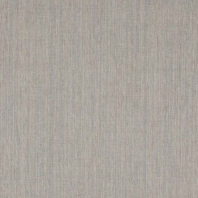 Close-up of soft muted blue herringbone woven fabric with fine texture