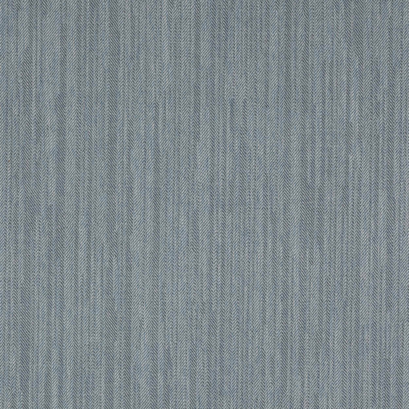 Soft blue herringbone woven fabric with fine vertical texture