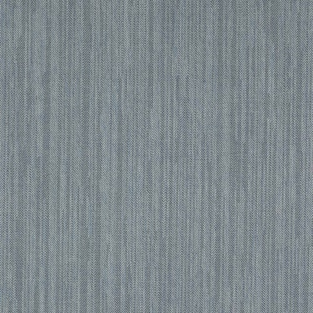 Soft blue herringbone woven fabric with fine vertical texture