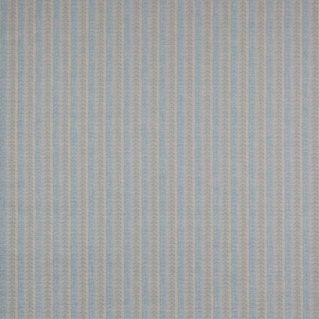 Pale indigo striped fabric with fine chevron texture and soft grey-blue tones