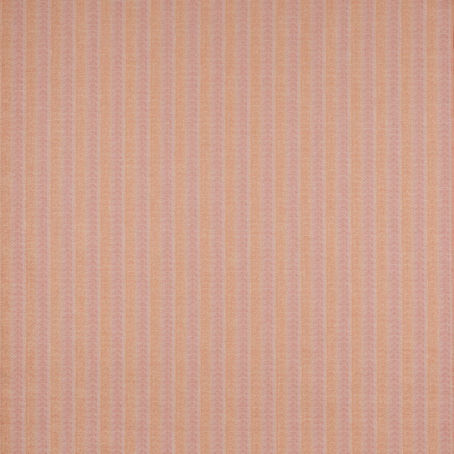 Soft coral-red striped woven fabric with blush and peach vertical bands