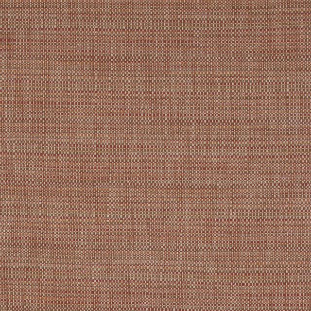 Close-up of a muted rust-orange woven fabric with tiny flecked texture
