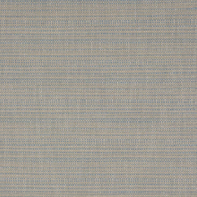 Soft blue and beige-grey woven fabric with fine textured basket-like grain