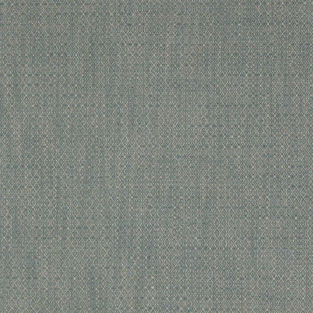 Small geometric aqua and taupe fabric with tiny diamond pattern
