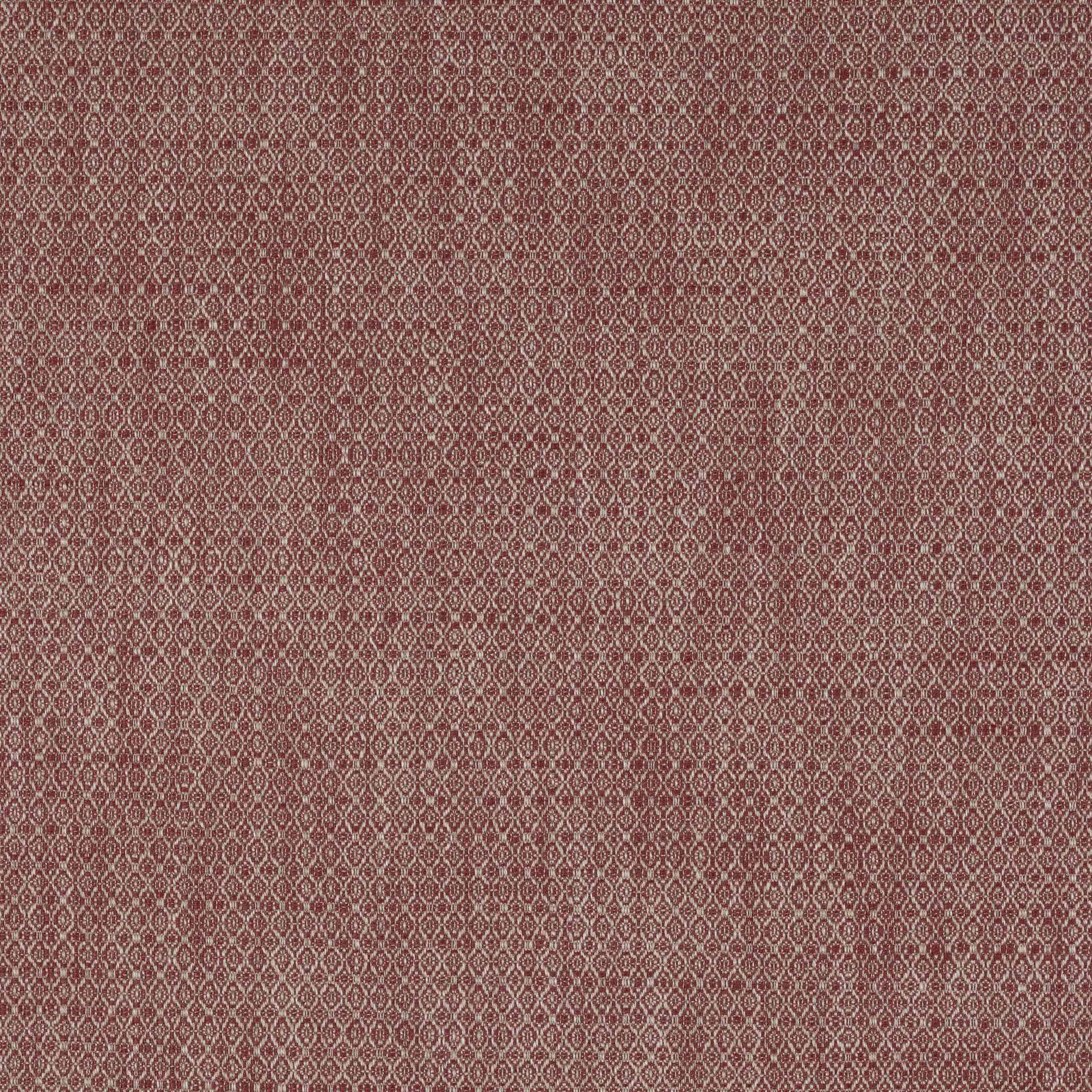 Muted brick red geometric fabric with tiny diamond lattice and fine textured weave