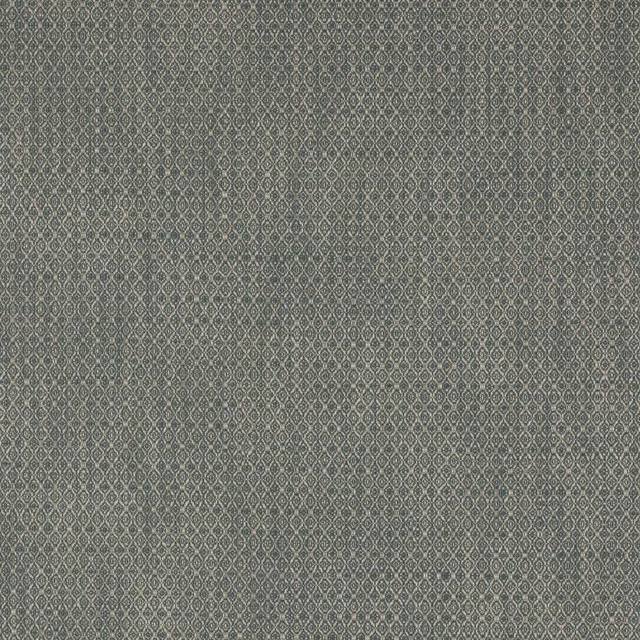 Small geometric teal-grey woven fabric with a fine repeated diamond motif