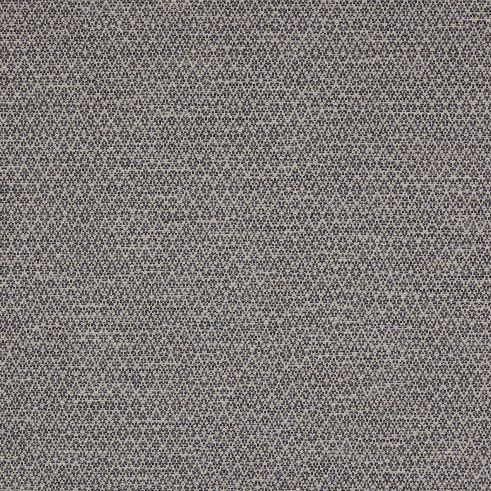 Close-up of a small blue geometric woven fabric with heathered texture