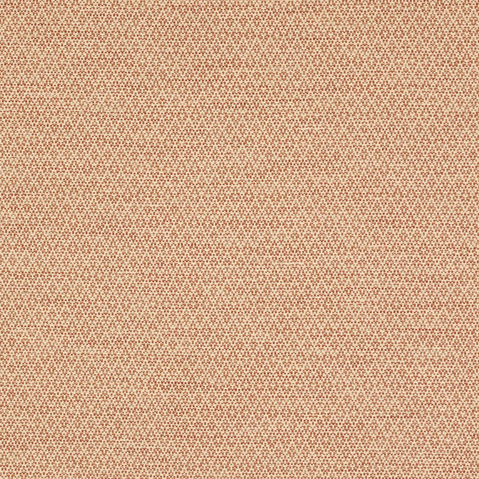 Close-up of a small-scale red-orange and beige woven fabric swatch