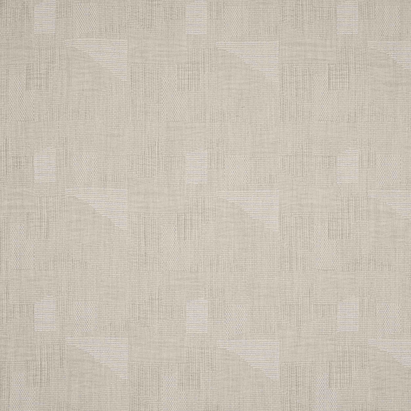 Pale ivory cream geometric woven fabric with subtle textured blocks