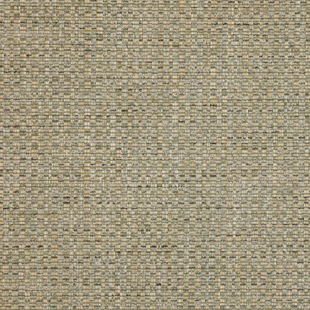 Close-up of a soft moss green woven fabric with a fine speckled texture