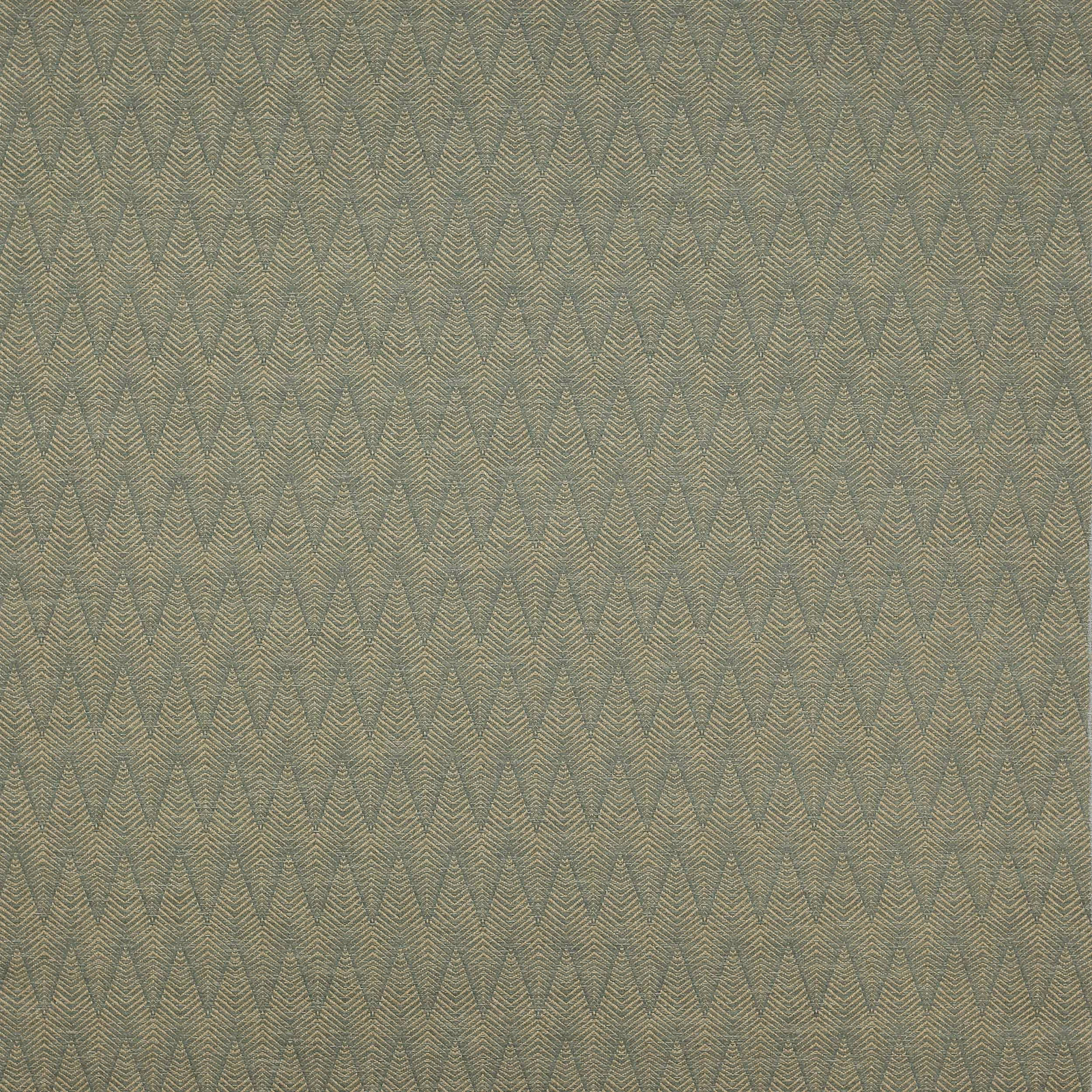 Muted forest green woven fabric with fine chevron texture and small repeat