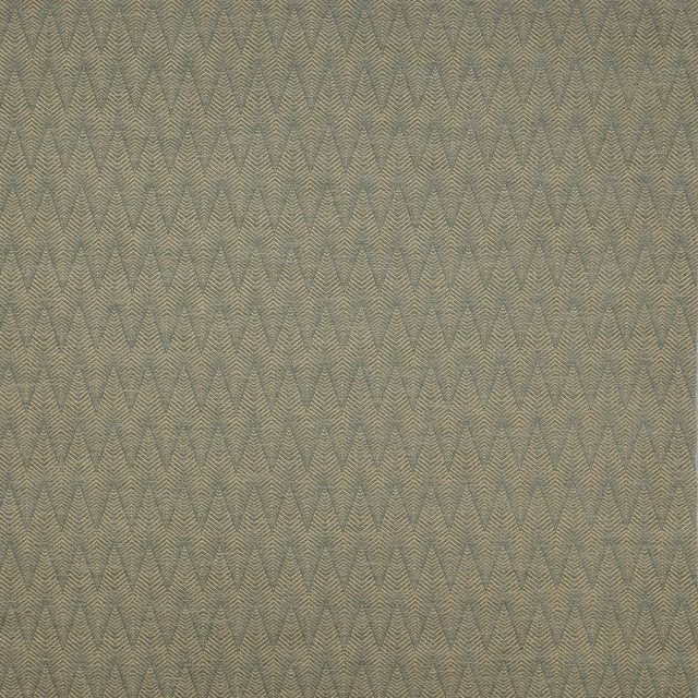 Muted forest green woven fabric with fine chevron texture and small repeat