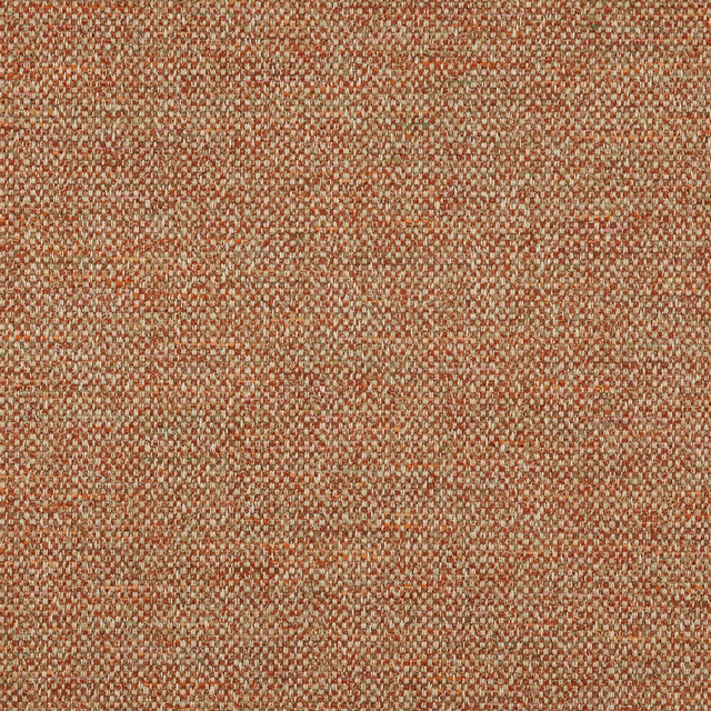 Close-up of warm brick-red woven fabric with beige and rust speckling