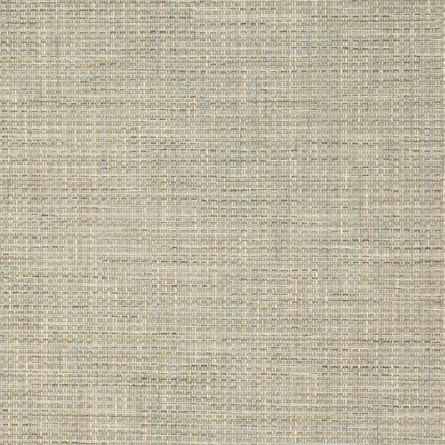 Close-up of pale silver-cream basket weave fabric with fine textured slub