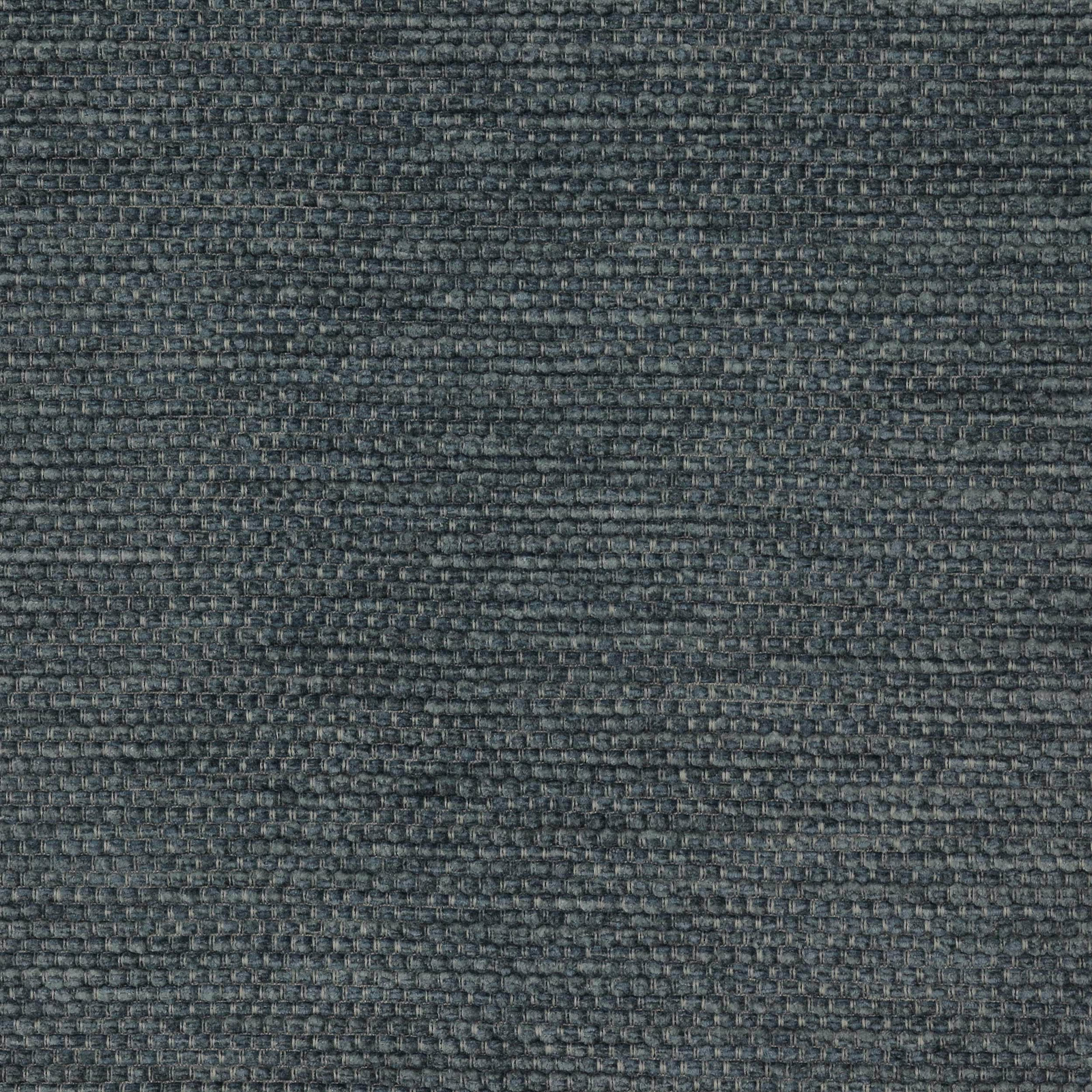 Close-up of muted slate blue woven fabric with a nubby plain texture
