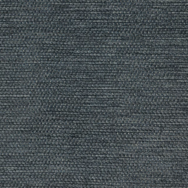 Close-up of muted slate blue woven fabric with a nubby plain texture