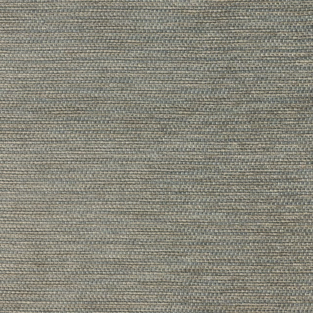 Close-up of a soft blue-grey woven fabric with fine textured basket weave