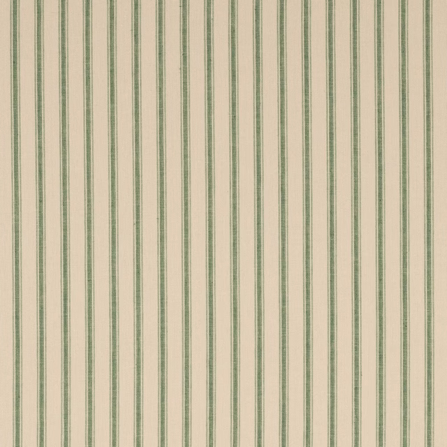 Pale linen swatch with narrow sage green vertical stripes