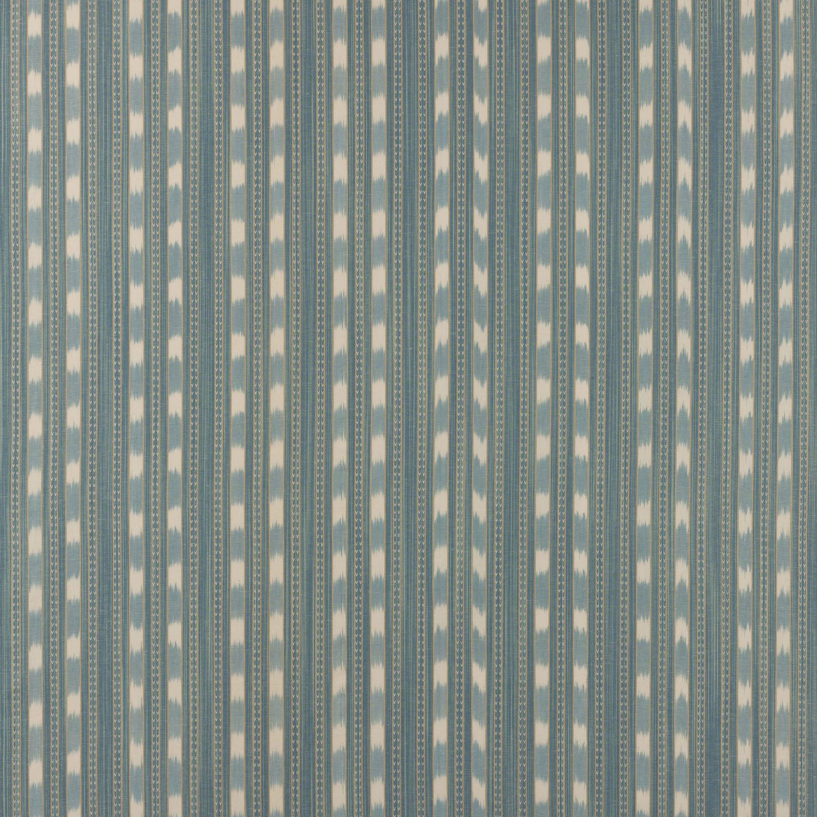 Vertical sky blue and cream striped fabric with fine woven texture
