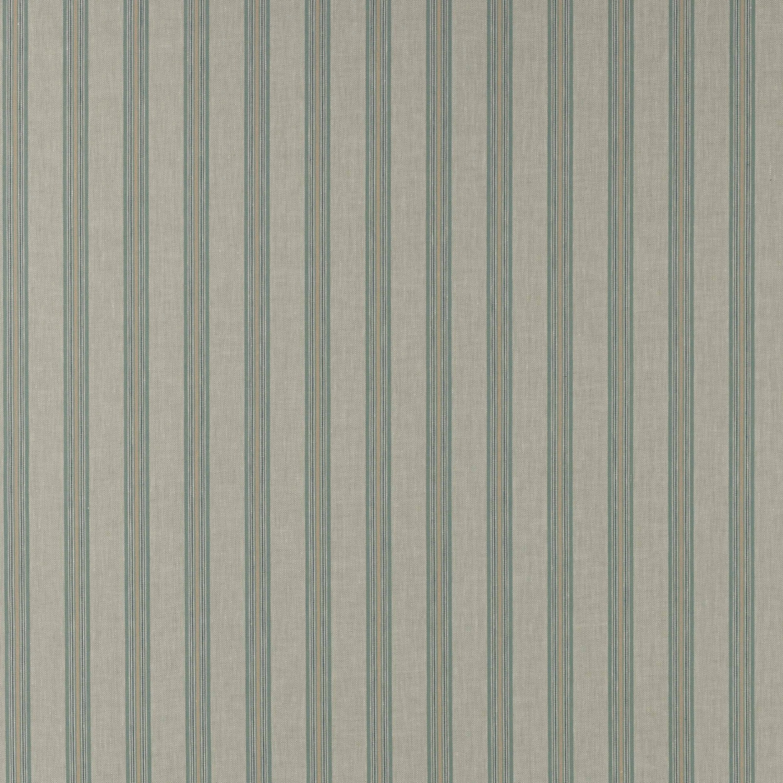 Pale linen fabric with fine vertical blue and grey stripes