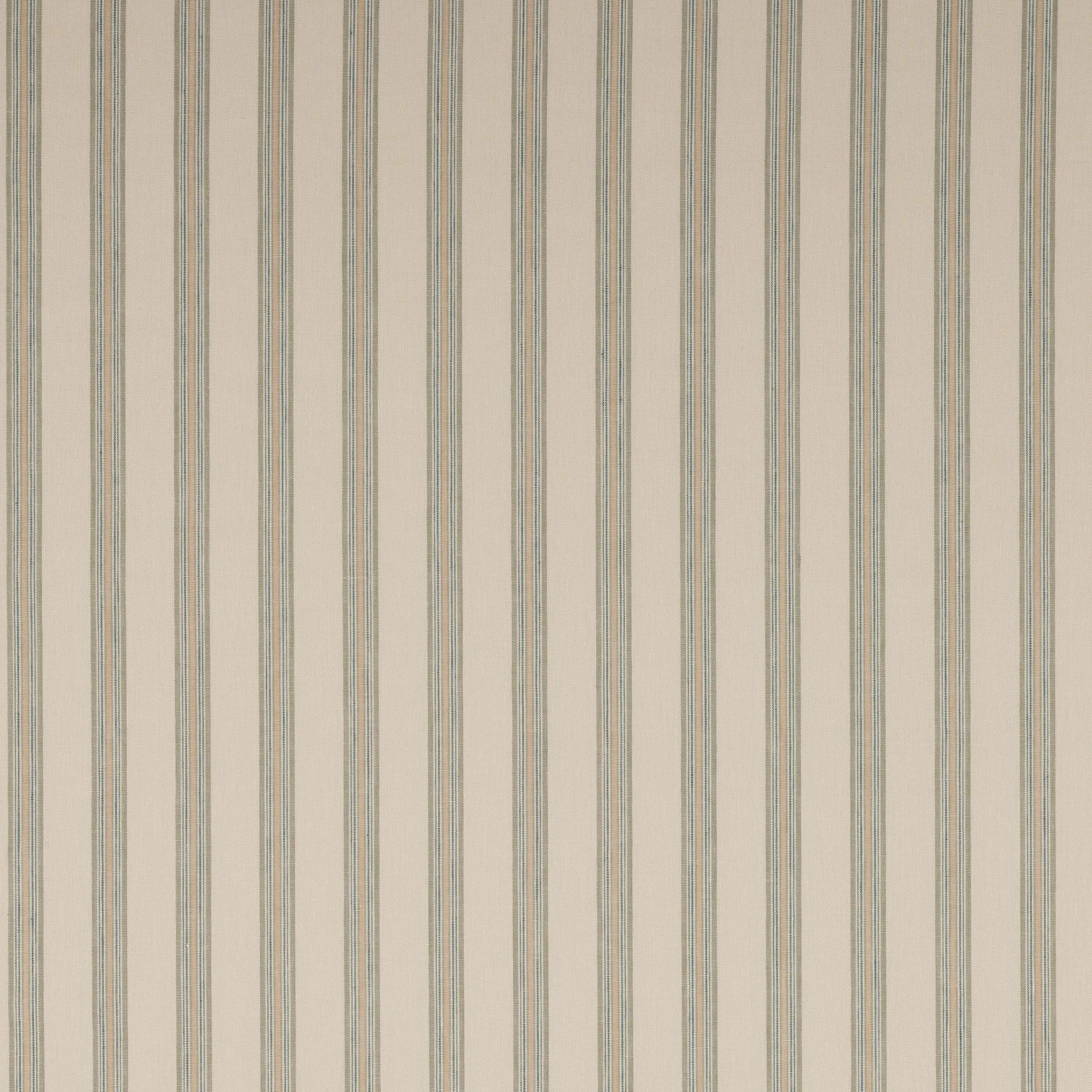 Fine old blue and beige vertical stripes on textured linen swatch