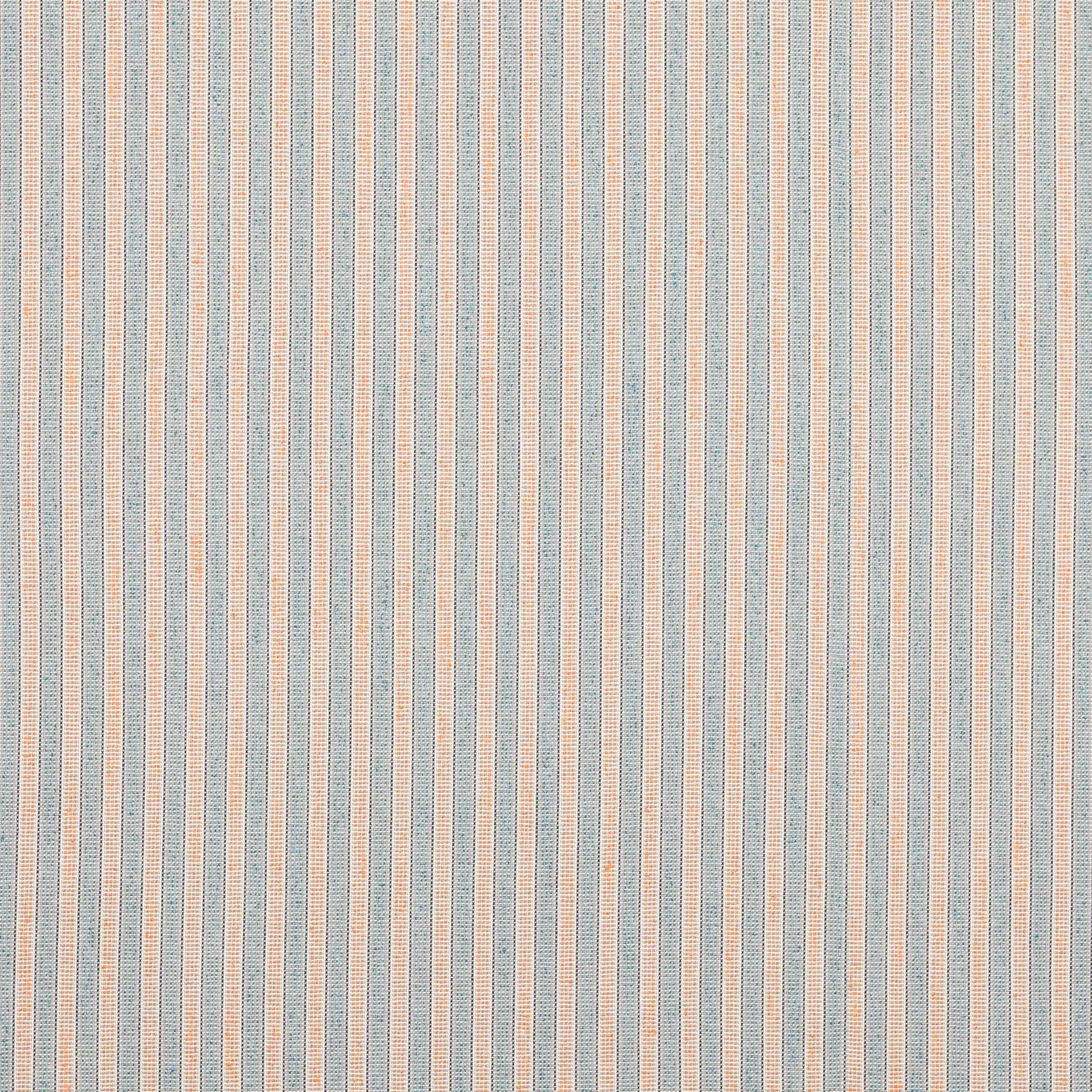 Fine vertical stripes in muted indigo, copper and cream woven fabric