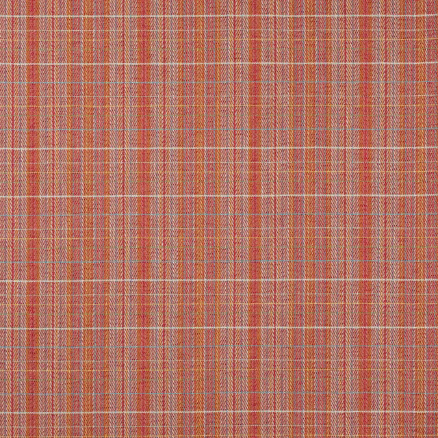 Warm rust-red checked fabric with fine herringbone texture and pale cross lines