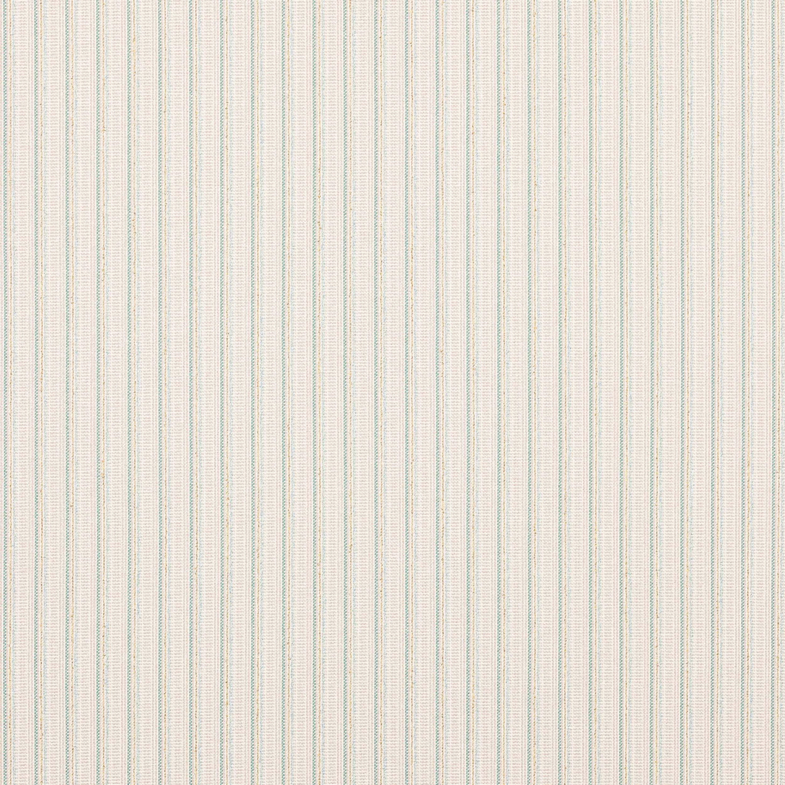 Pale aqua and cream fine vertical stripe fabric with woven texture