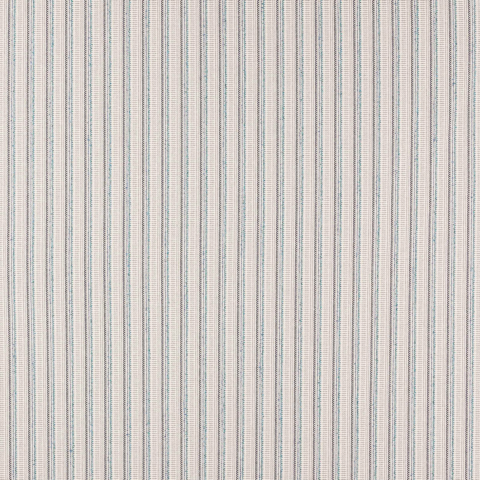 Close-up of pale blue and neutral vertical striped woven fabric