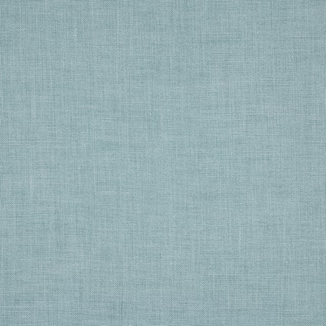 Pale aqua linen fabric with a fine plain weave and subtle slub texture