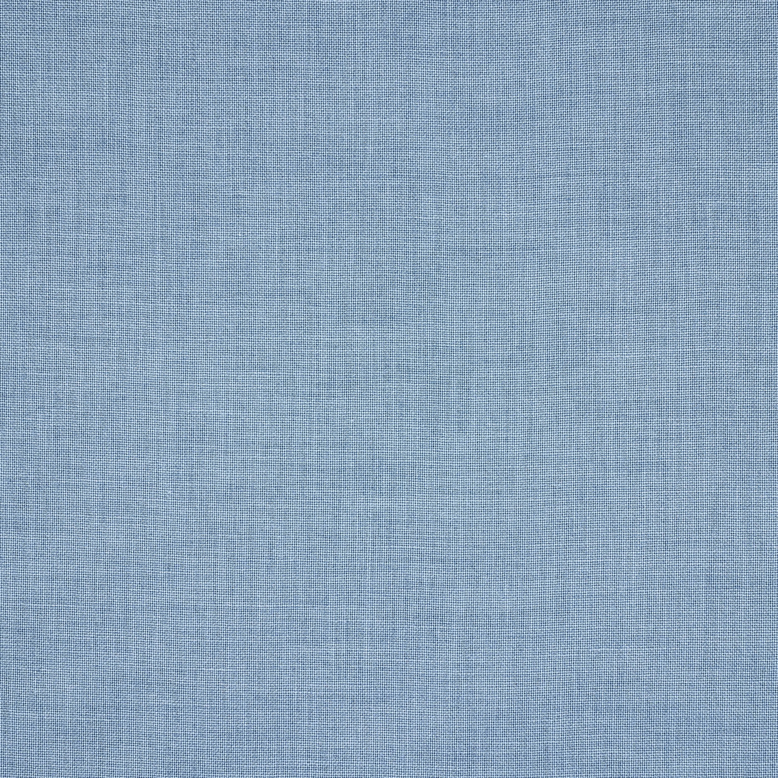 Close-up of soft powder blue linen weave with fine natural slubs