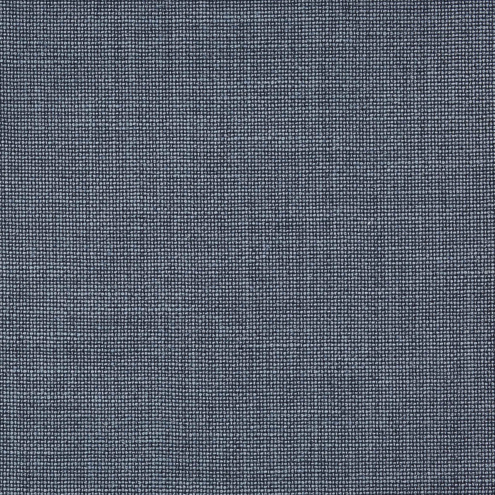 Close-up of cool indigo blue linen weave with fine textured grid