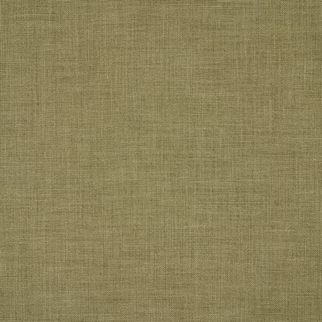 Muted olive linen swatch with a fine natural weave and subtle slub texture