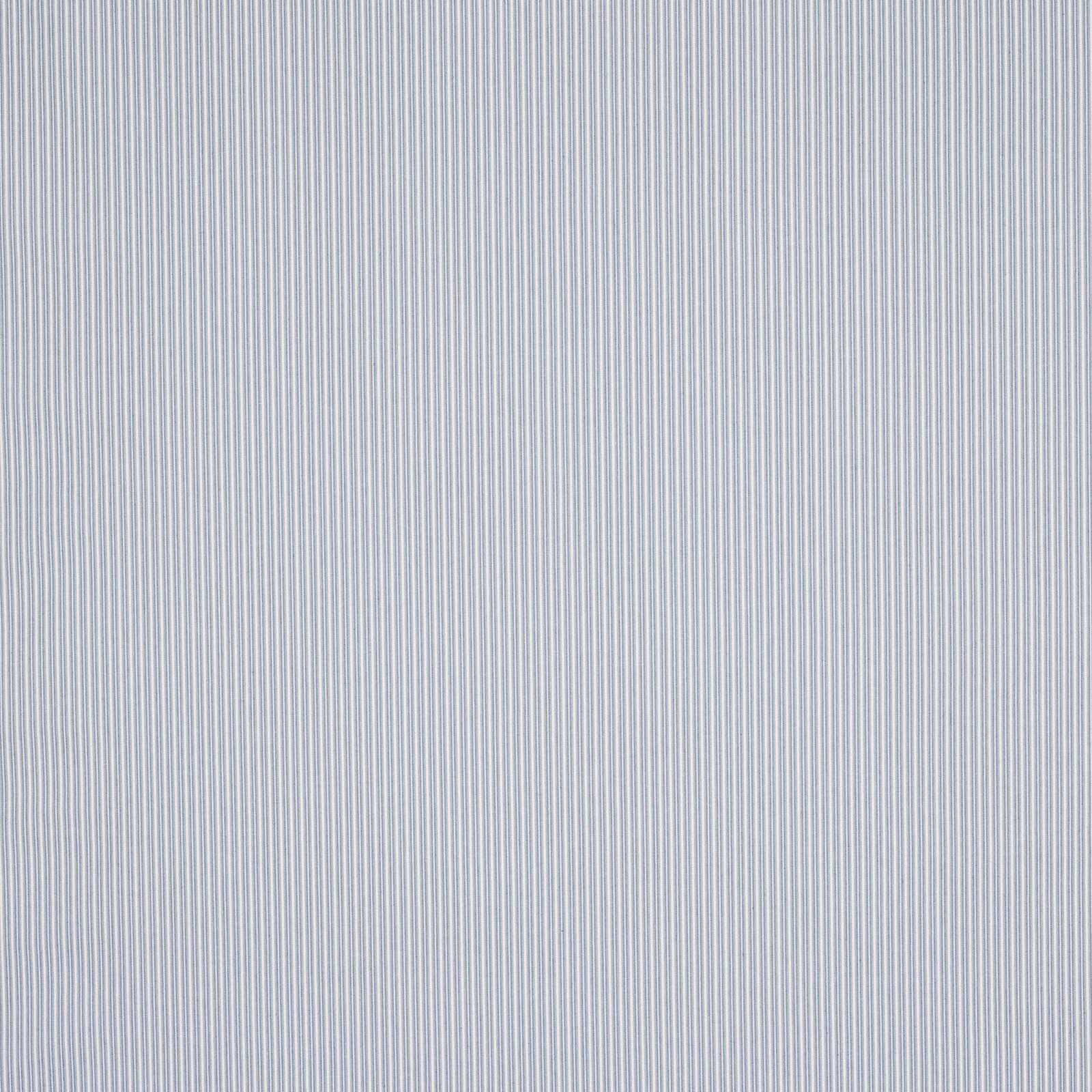 Fine vertical powder blue and white pinstripe fabric swatch