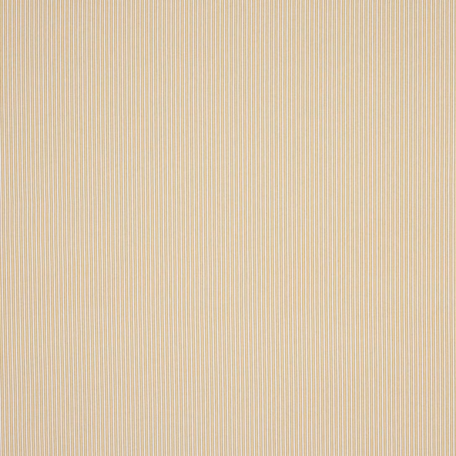 Fine vertical yellow and ivory stripe fabric swatch with a soft woven texture