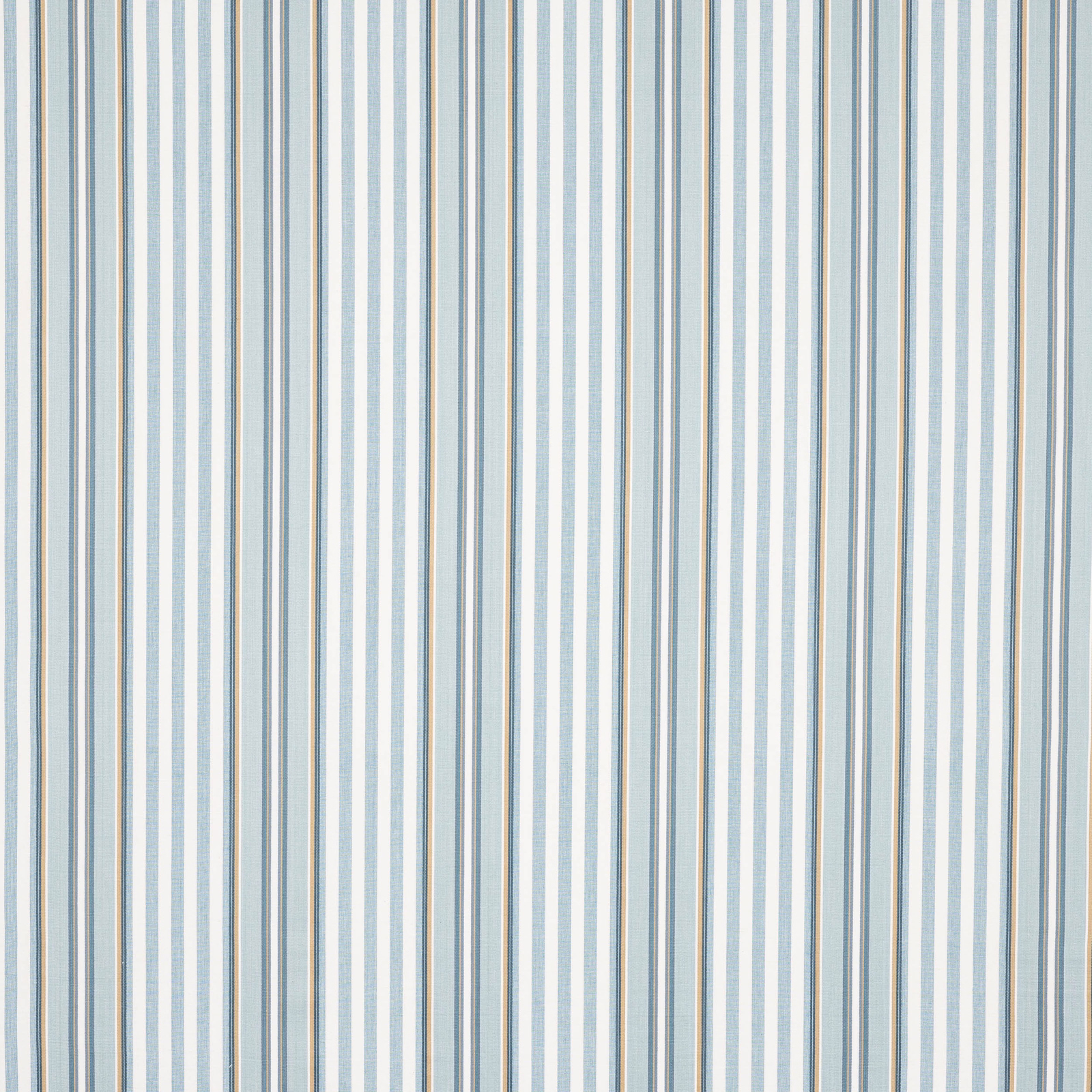 Vertical narrow stripes in soft aqua, pale blue and white cotton fabric