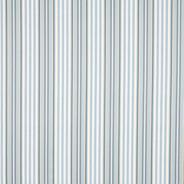 Vertical narrow stripes in soft aqua, pale blue and white cotton fabric