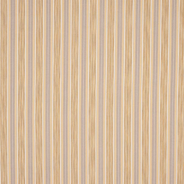 Vertical yellow and neutral pinstripes on a softly textured cotton swatch