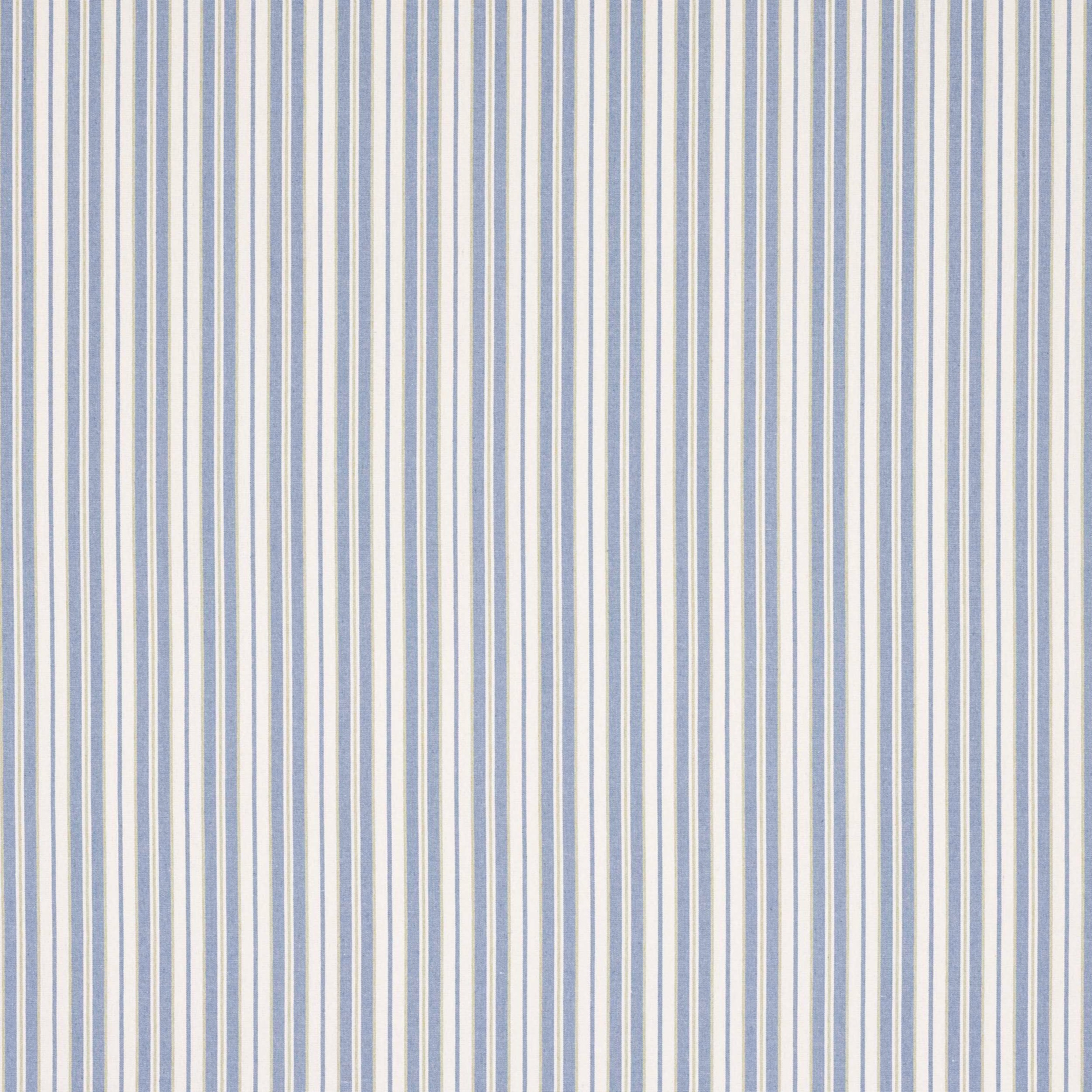 Vertical pale blue and cream pinstripes on a smooth woven fabric swatch