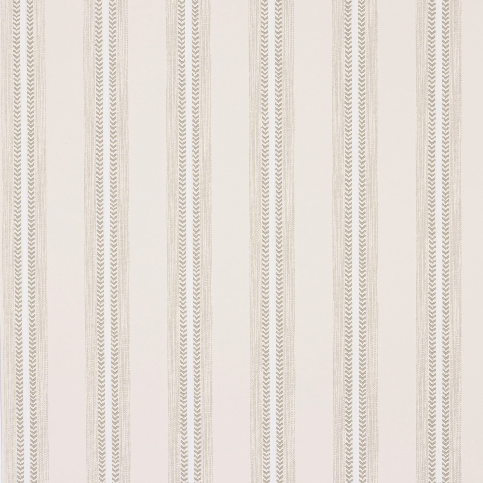 Pale stone wallpaper with vertical taupe stripes and fine chevron bands
