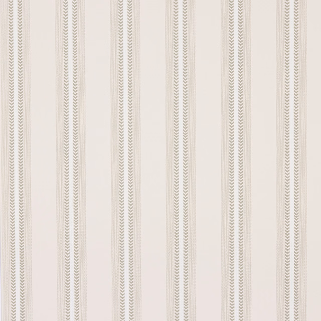 Pale stone wallpaper with vertical taupe stripes and fine chevron bands