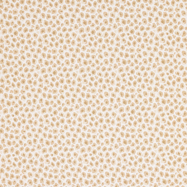 Warm ginger pebble spots scattered across an ivory wallpaper ground