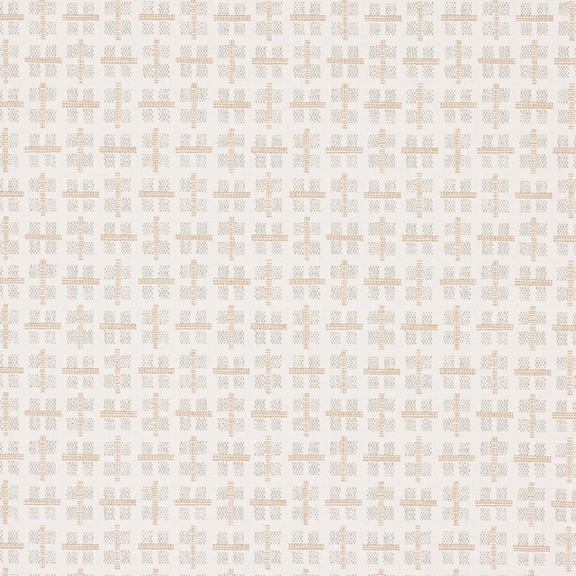 Ivory wallpaper with repeating taupe and pale grey geometric cross motifs