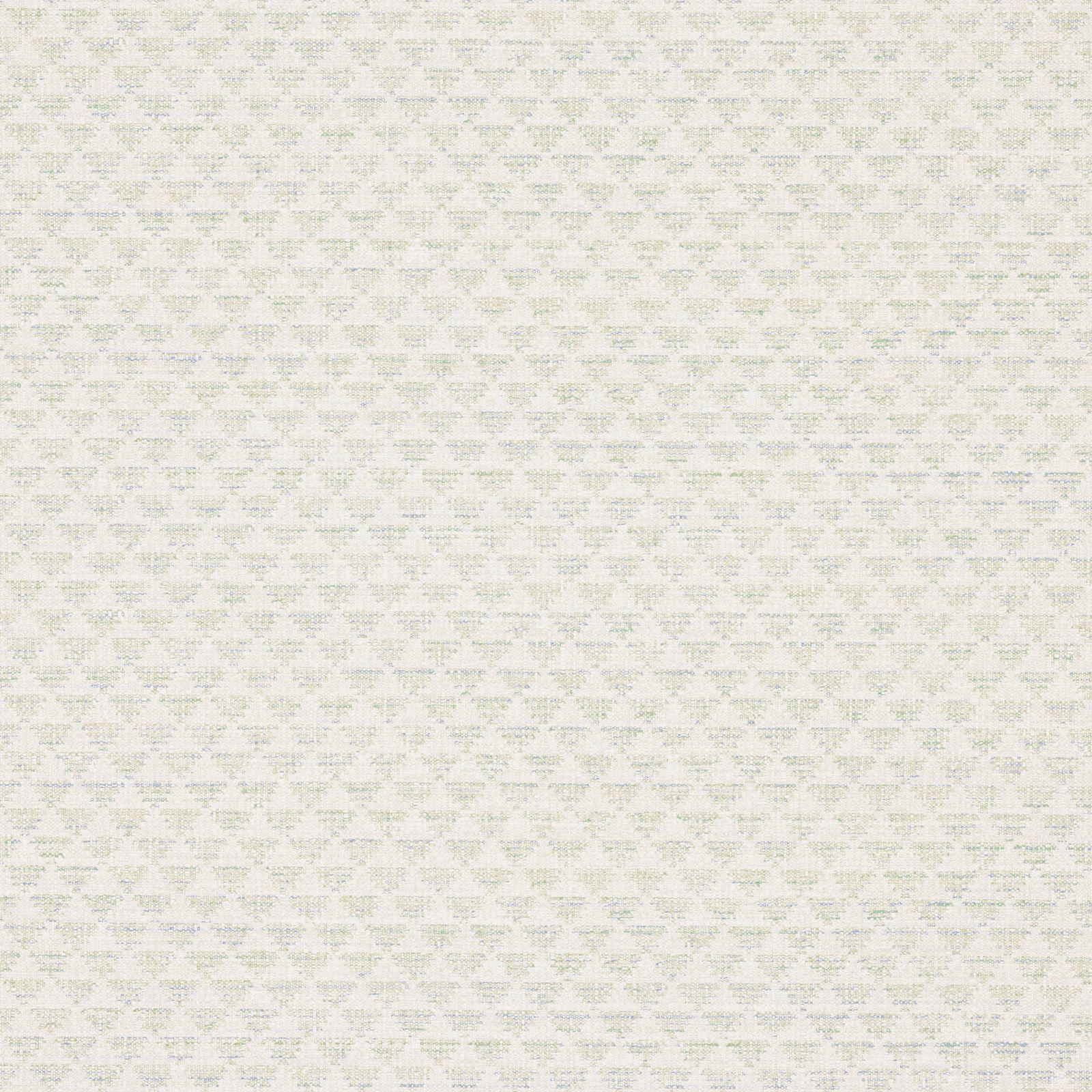 Pale sage-green geometric motifs repeating over an ivory wallpaper ground