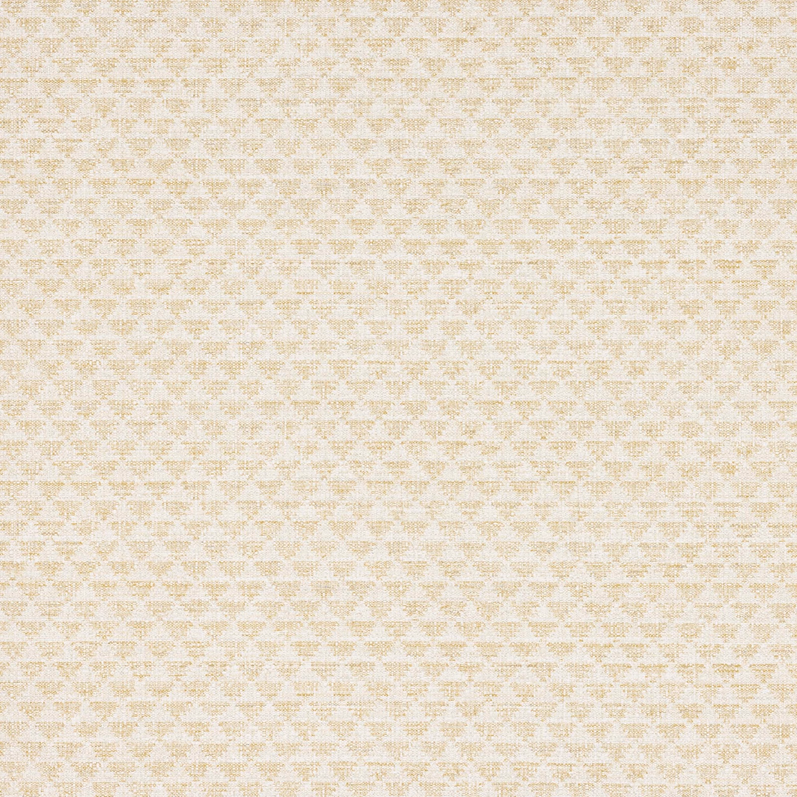 Pale yellow wallpaper with a fine ivory geometric repeat and lightly mottled texture